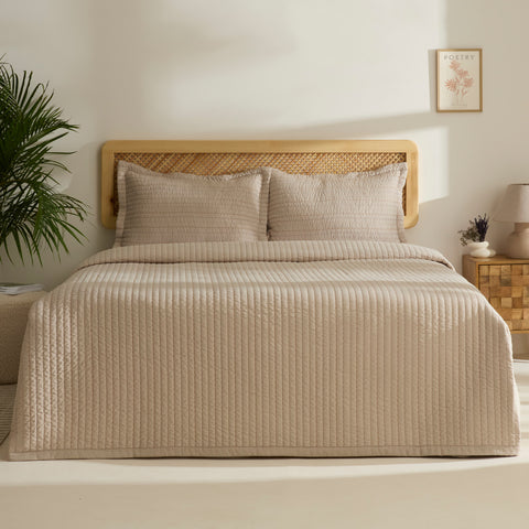 Manon, Set de Couvre-lit, Double, Beige