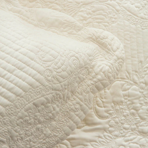 Ensemble de Couvre-lit Camille Écru 230x240 cm + 2 Taies (50x70 cm)
