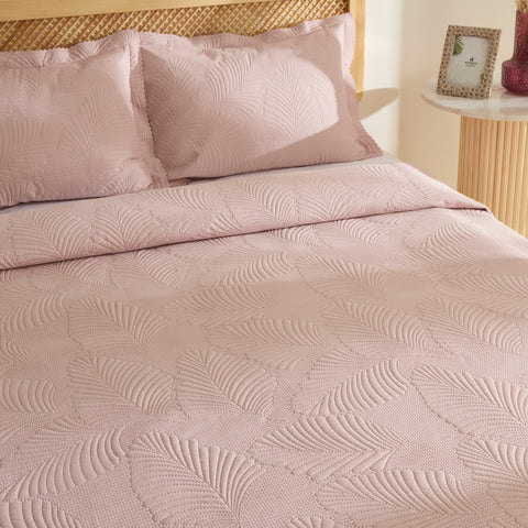 Leaf, Set de Couvre-lit, Double, Rose Poudré