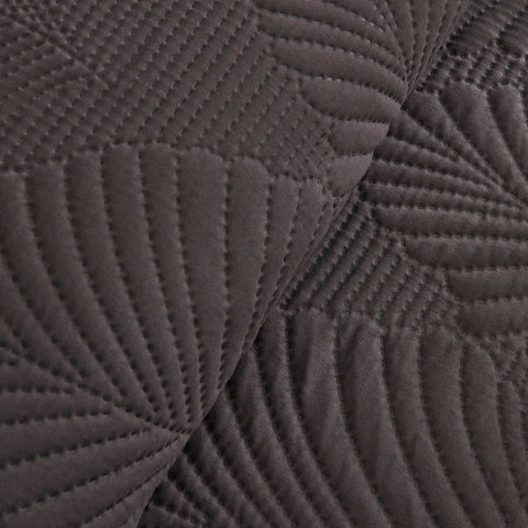 Ensemble de Couvre-lit Leaf Anthracite 230x240 cm + 2 Taies (50x70 cm)