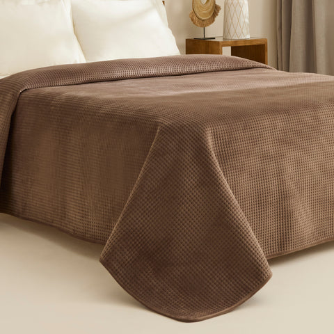 Karaca Chloe Couvre-Lit, 2 Personnes, Marron