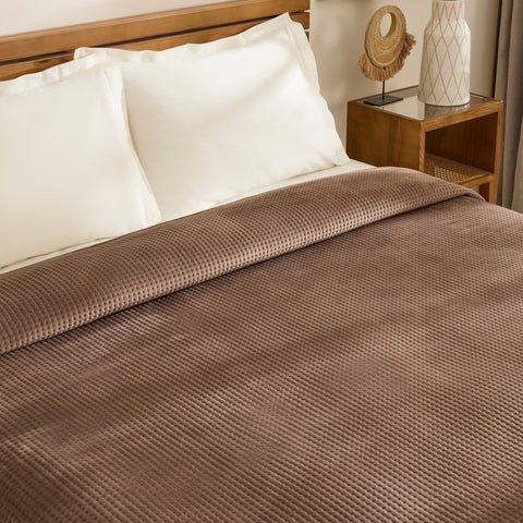 Karaca Chloe Couvre-Lit, 2 Personnes, Marron