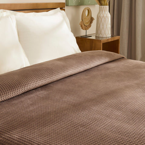 Karaca Chloe Couvre-Lit, 2 Personnes, Marron