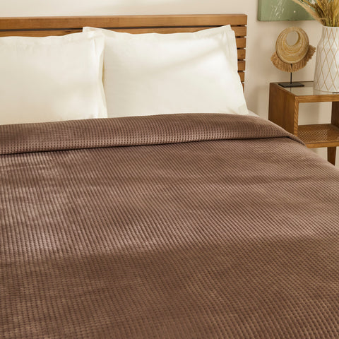 Karaca Chloe Couvre-Lit, 2 Personnes, Marron