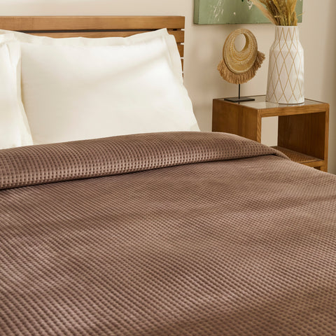 Karaca Chloe Couvre-Lit, 2 Personnes, Marron