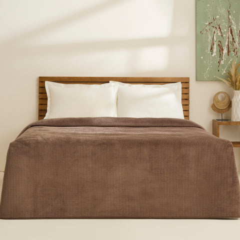 Karaca Chloe Couvre-Lit, 2 Personnes, Marron
