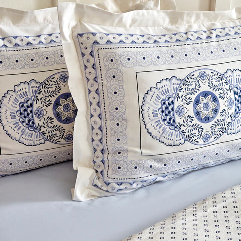 Karaca Amar Housse de Couette Bleue 100% Coton Double Taille