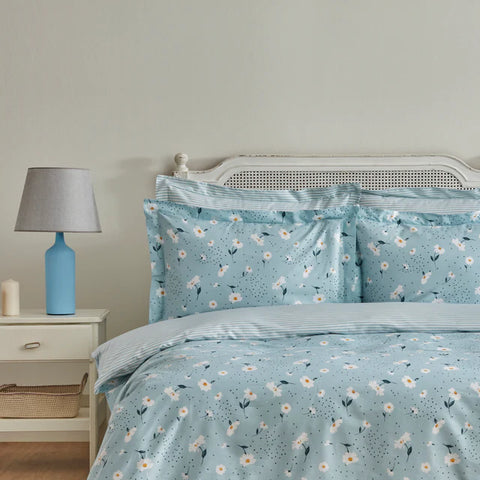 Karaca Daisy Housse de Couette 100% Coton Double Taille, Menthe