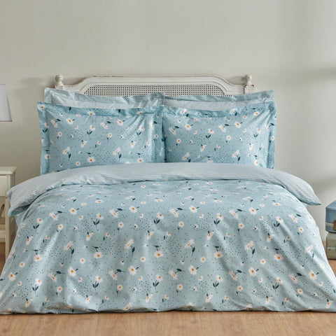 Karaca Daisy Housse de Couette 100% Coton Double Taille, Menthe
