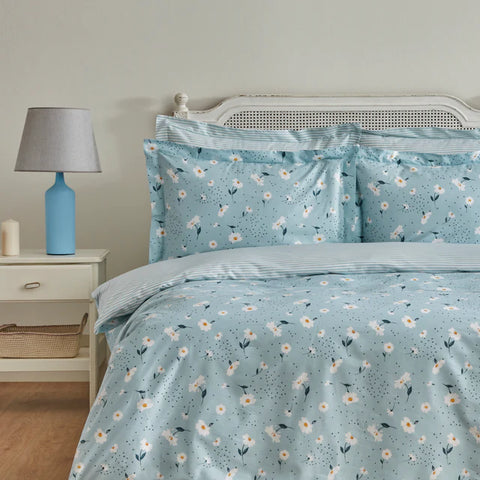 Karaca Daisy Housse de Couette 100% Coton Simple Taille, Menthe