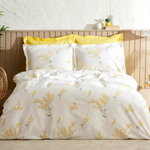 Karaca Home Loretta Housse de Couette 100% Coton Double Taille Jaune