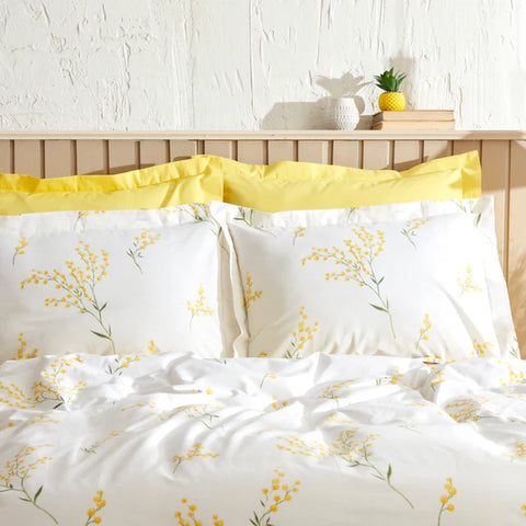 Karaca Home Loretta Housse de Couette 100% Coton Double Taille Jaune