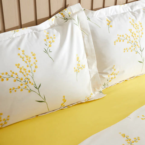 Karaca Home Loretta Housse de Couette 100% Coton Double Taille Jaune