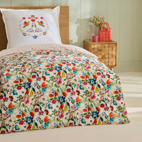 Karaca Parlin Parure de lit en coton renforcé (Renforcé), 1 personne, fuchsia