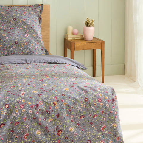 Karaca Ansey Parure de lit en satin, bleue