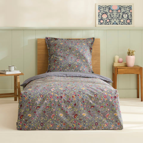 Karaca Ansey Parure de lit en satin, bleue