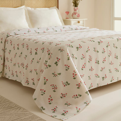 Karaca Silvie 100 % Coton Piqué, 2 Personnes, Rouge