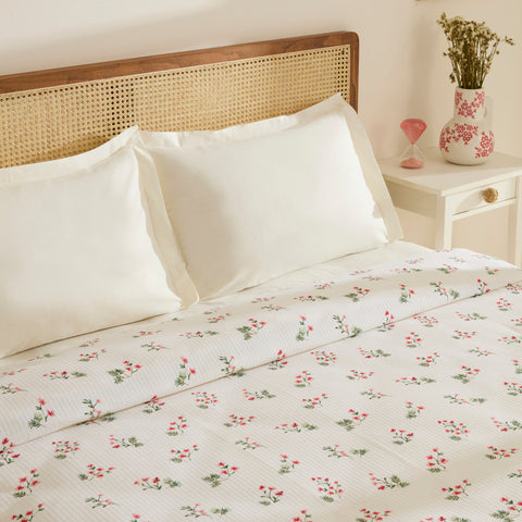 Karaca Silvie 100 % Coton Piqué, 2 Personnes, Rouge