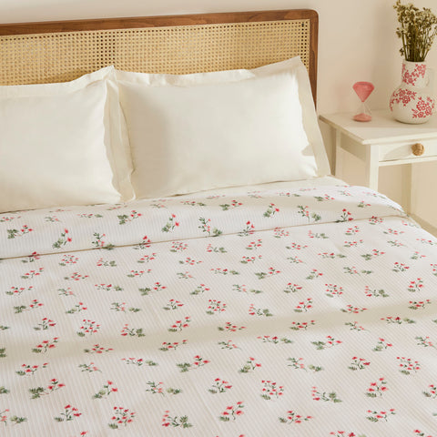 Karaca Silvie 100 % Coton Piqué, 2 Personnes, Rouge