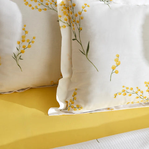 Karaca Home Loretta Housse de Couette 100% Coton Double Taille Jaune
