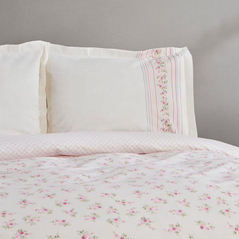 Karaca Glen, Ensemble de Housse de Couette 100% Coton, Double, Rose