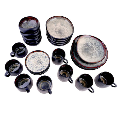 Assiettes à dessert Karaca Black Galactic Reactive, 4 pièces