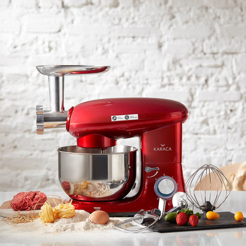 Robot multifonctions avec hachoir à viande Karaca Multichef 1 400 W, rouge doré