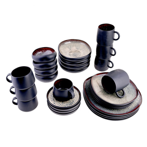 Coffret de tasses à thé Karaca Black Galactic Reactive, 8 pièces