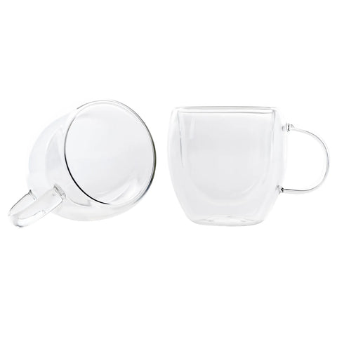Tasses Karaca à double paroi en verre borosilicate avec anse pour 2 personnes, 150 ml