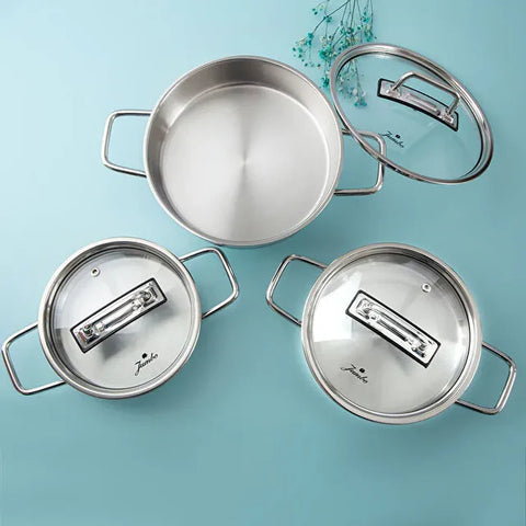 Set de poêles à œufs en acier inoxydable Jumbo Assos – 6 pièces, format midi, à doubles poignées