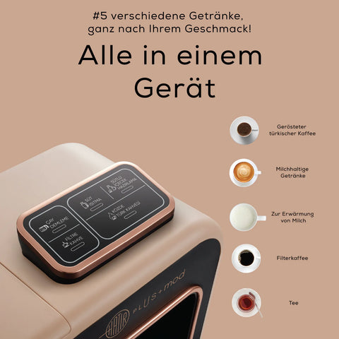 Machine à café et à thé Karaca Hatır Plus Mod 5 en 1, 1 385 W, rose et marron