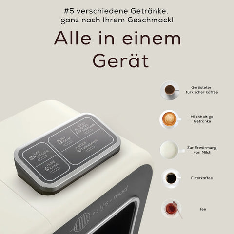 Machine à café et à thé Karaca Hatır Plus Mod 5 en 1, blanc crème