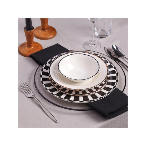 Service de table Karaca Aries pour 6 personnes, 24 pièces, noir