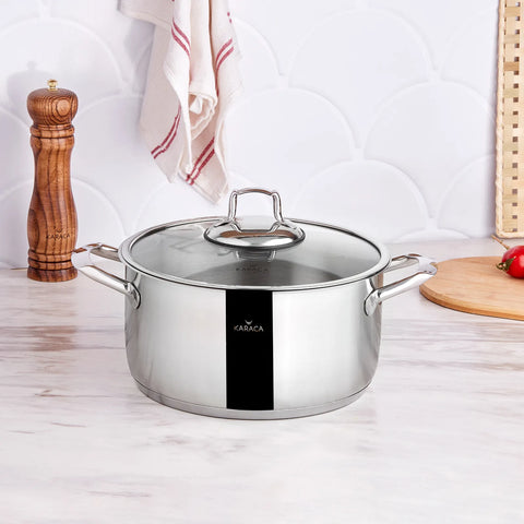 Batterie de cuisine Karaca Bianca 304 en acier inoxydable, 24 cm