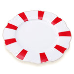 Assiette de présentation Karaca Romantic à bandes rouges, 27 cm