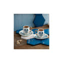 Lot De 6 Tasses à Café Turques Avec Soucoupes | Porcelaine Traditionnelle Karaca Nossa | Multicolore - 80 Ml - 6