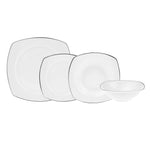 Service de table en porcelaine Karaca Adelia pour 6 personnes, 24 pièces, platine