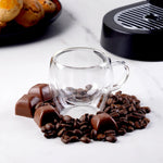 Tasses Karaca à double paroi en verre borosilicate avec anse pour 2 personnes, 150 ml