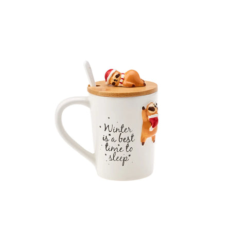 Mug Karaca New Year Raccoon avec cuillère Np22
