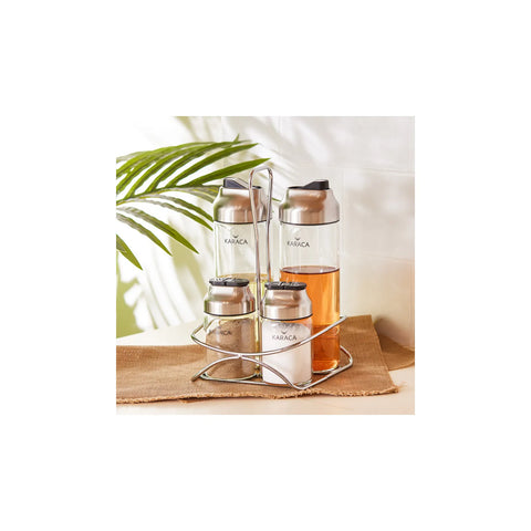 KARACA DIMPLE STEEL 5 PRÇ SALATA SE, GRİ