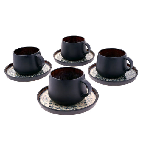 Coffret de tasses à thé Karaca Black Galactic Reactive, 8 pièces