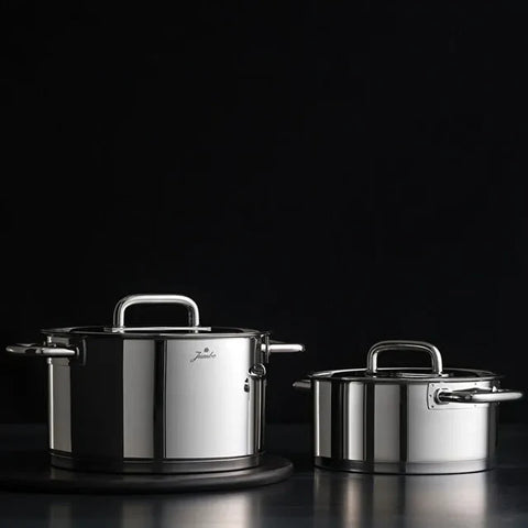 Set de casseroles en acier Jumbo Metalix – 8 pièces, fond induction