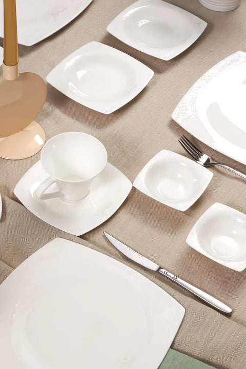 Service Petit Déjeuner Karaca Fine Pearl Roma pour 6 personnes, 26 pièces, perle