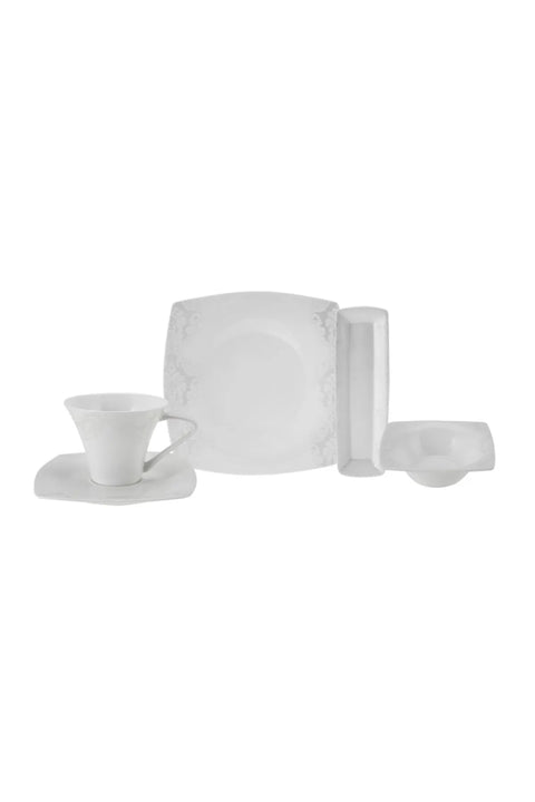 Service Petit Déjeuner Karaca Fine Pearl Roma pour 6 personnes, 26 pièces, perle