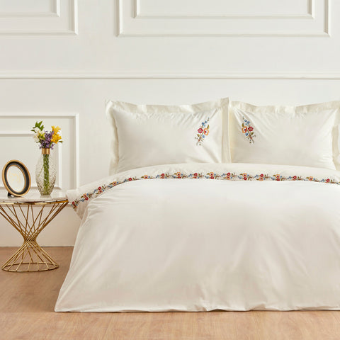 Karaca Home Blanca, Ensemble de Housse de Couette 100% Coton, Double, Blanc