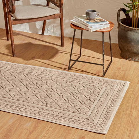 Karaca Home Nora, Tapis de Bain, 80x150cm, Beige