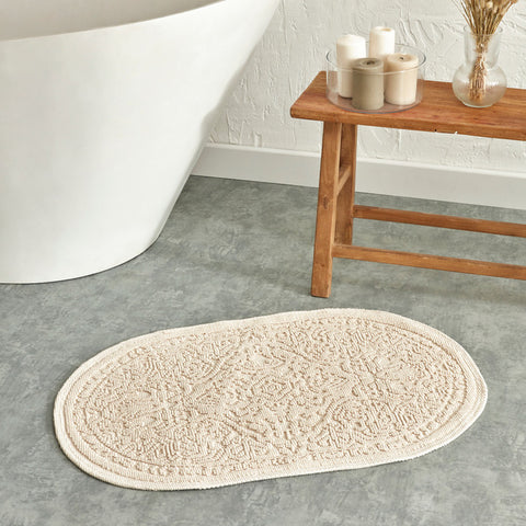 Karaca Home Vista – Tapis ovale 90 x 60 cm ivoire