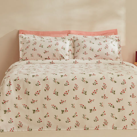 Karaca Silvie, Ensemble Piqué 100% Coton, Double, Rouge
