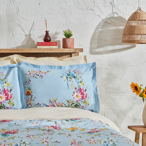 Ensemble de Literie Karaca Home Jolie 100 % Coton Pour Lit Double Bleu