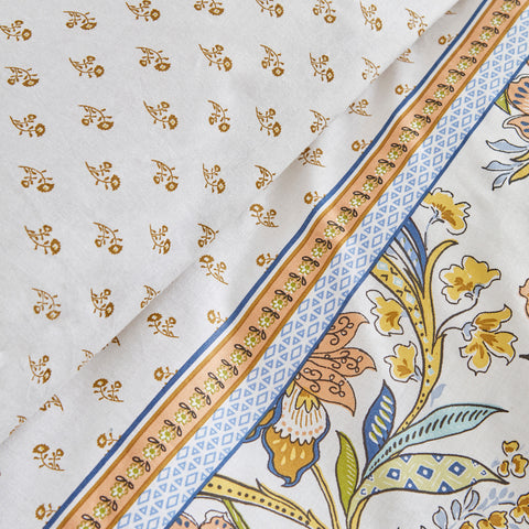 Karaca Home Indra, Ensemble de Housse de Couette 100% Coton, Double, Jaune